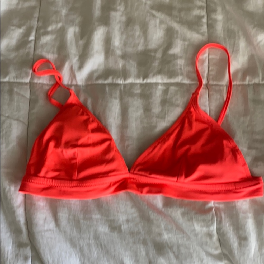 J Crew highlighter pink bikini top